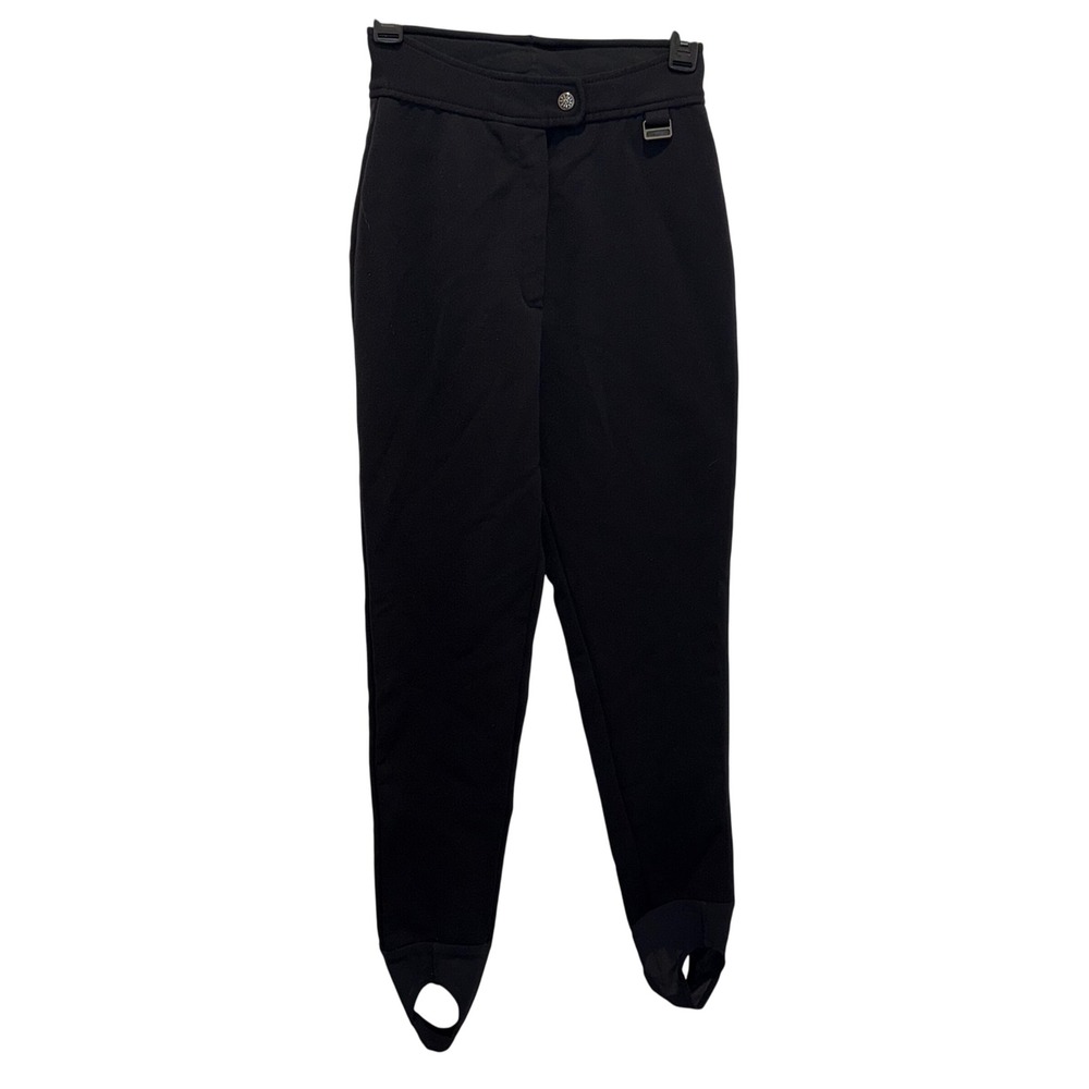 Edelweiss Ski Pants Stirrup Black Size 6 Wool Blend Made in USA 28x29